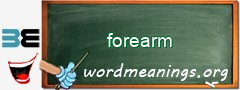 WordMeaning blackboard for forearm